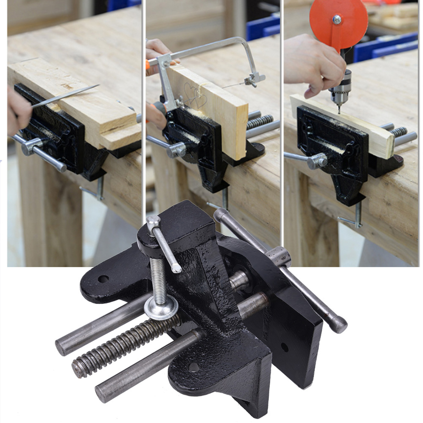 Woodworking Bench Vise - Cast Iron Table Vise Quick Opening