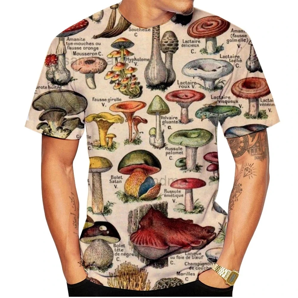 Woodworking Brand - Men T-shirt Retro Mushroom Tee Summer