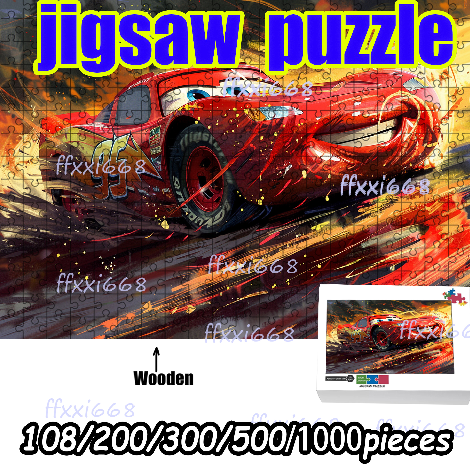 Disney Cars Red Lightning McQu - Woodworking Jigsaw ulasan dan harga