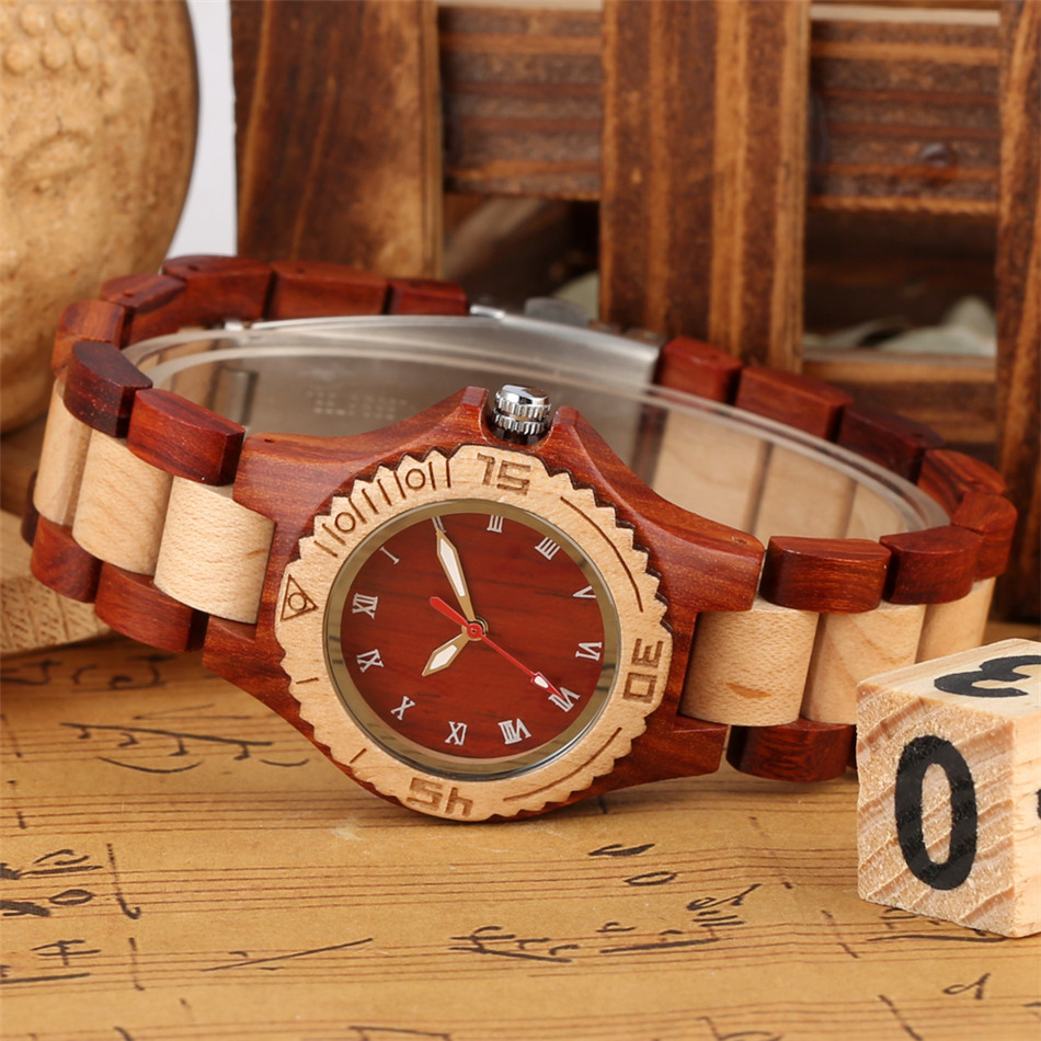 Bracelet Wood Lady Watch Quart - Woodworking Women ulasan dan harga