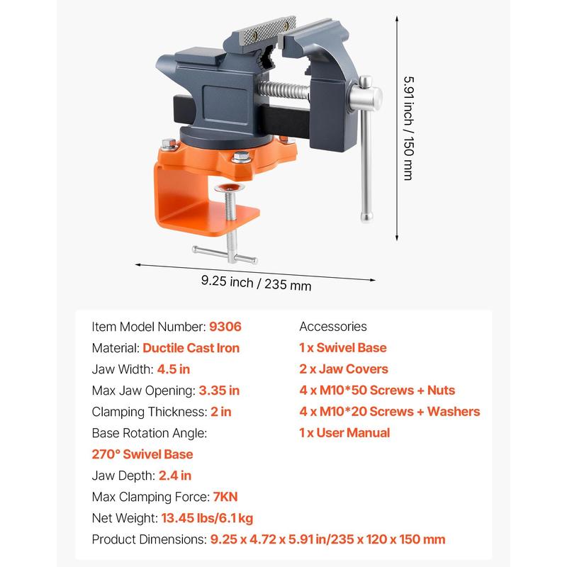 Bench Vise, 4.5 Inch, Portable - Woodworking Vice Quick Release ulasan dan harga