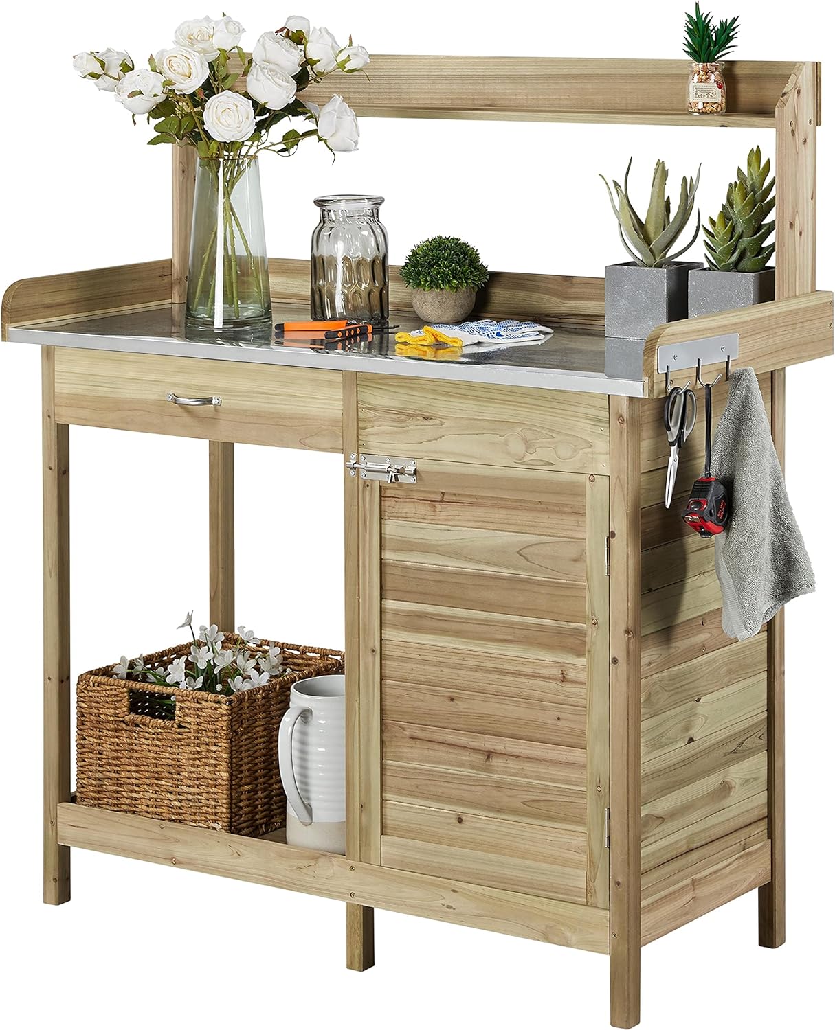 Outdoor Potting Bench Table, G - Woodworking Product ulasan dan harga