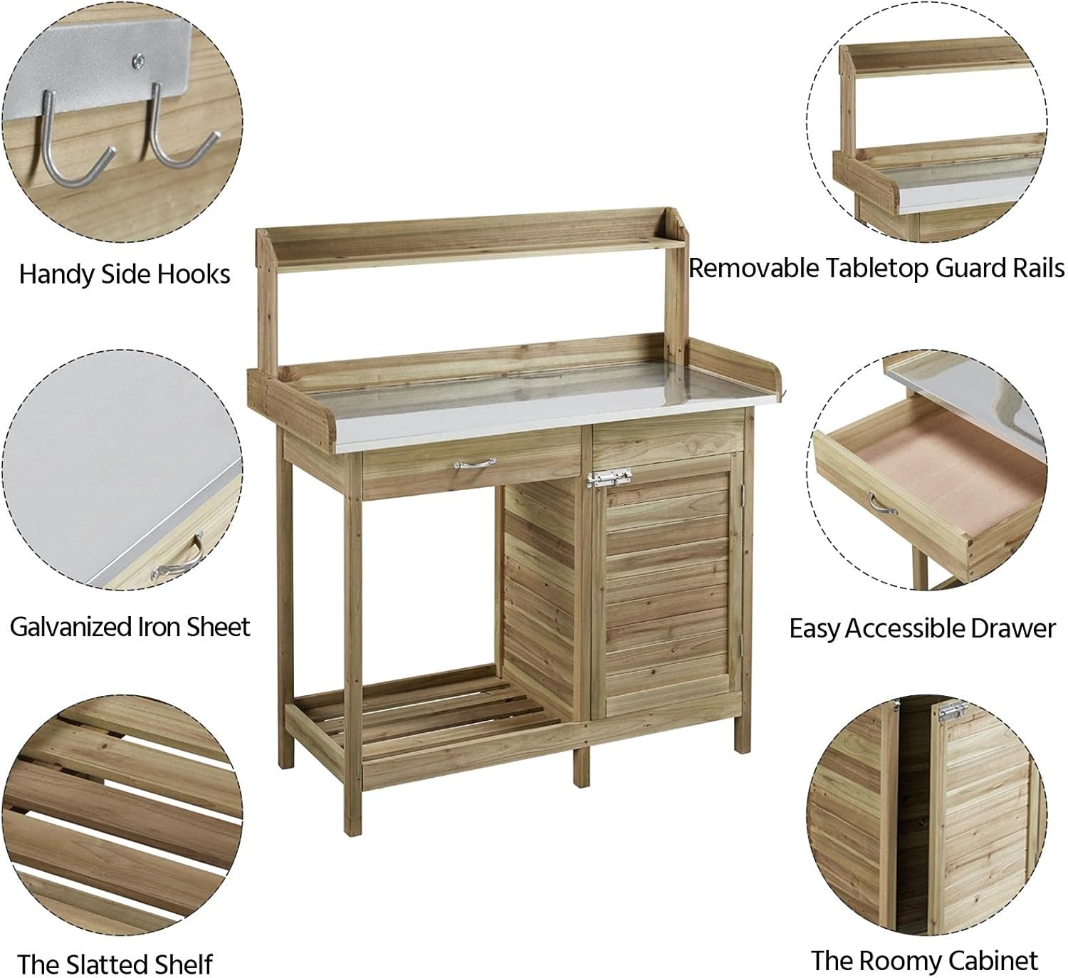 Outdoor Potting Bench Table, G - Woodworking Product ulasan dan harga