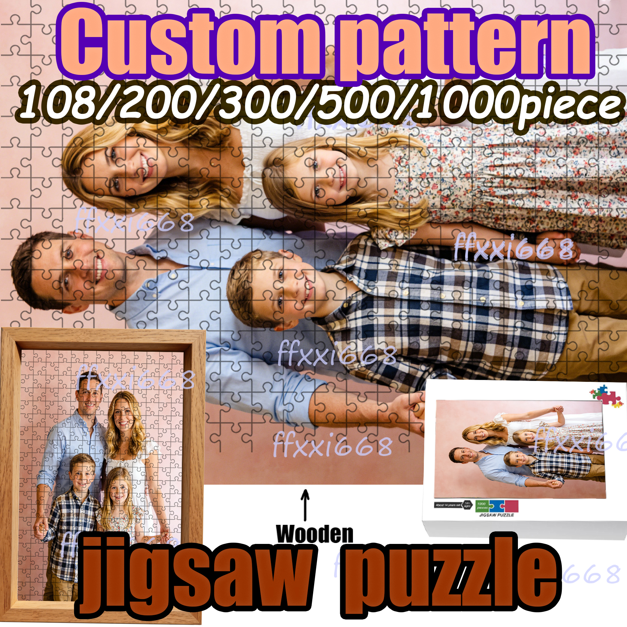 Custom 108/200/300/500/1000pie - Woodworking Jigsaw ulasan dan harga