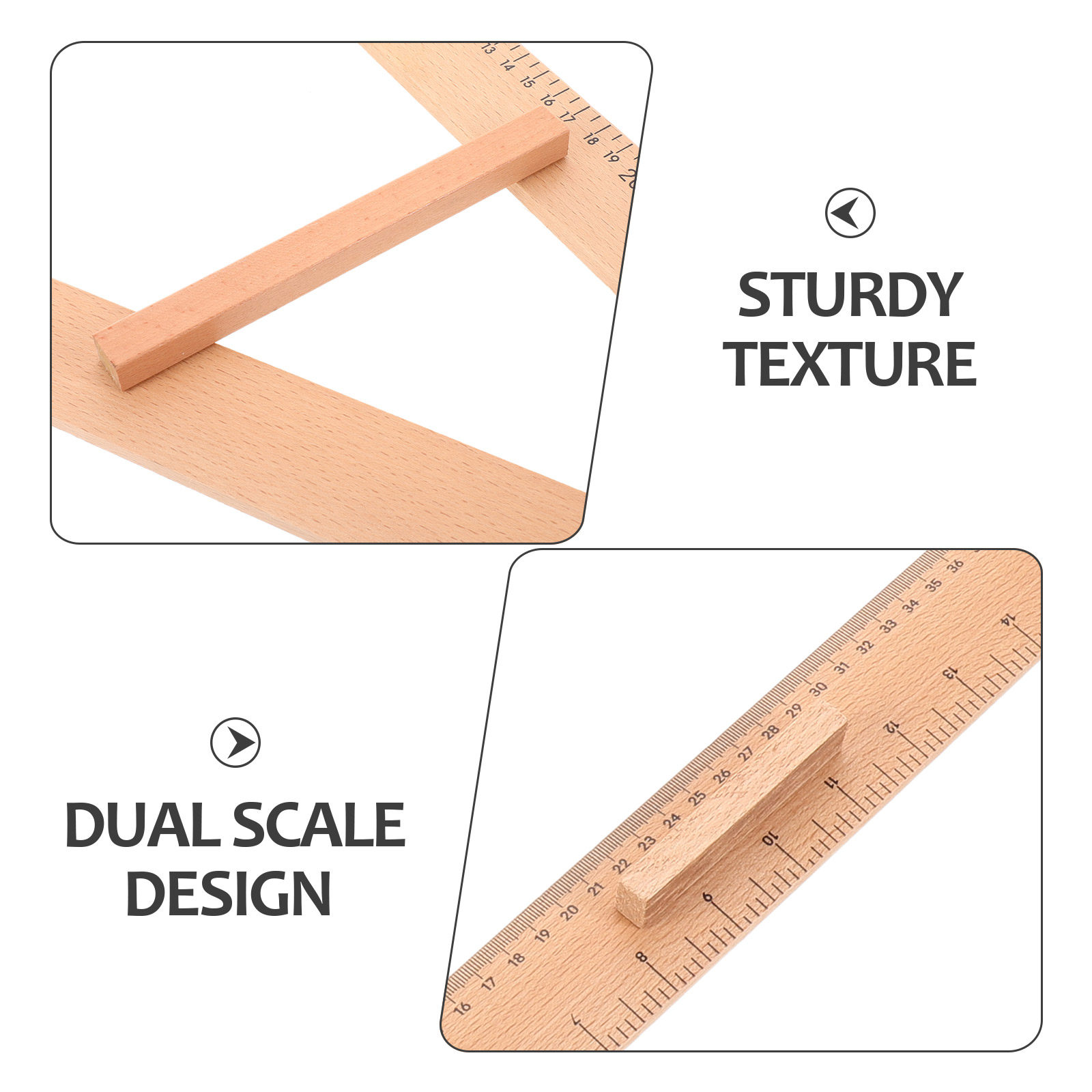 2Pcs Wooden Measuring Ruler 50 - Woodworking Teacher ulasan dan harga