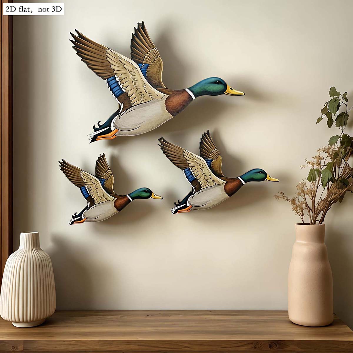 3Pcs Wild Duck Wall Arts Uniqu - Woodworking Resin ulasan dan harga
