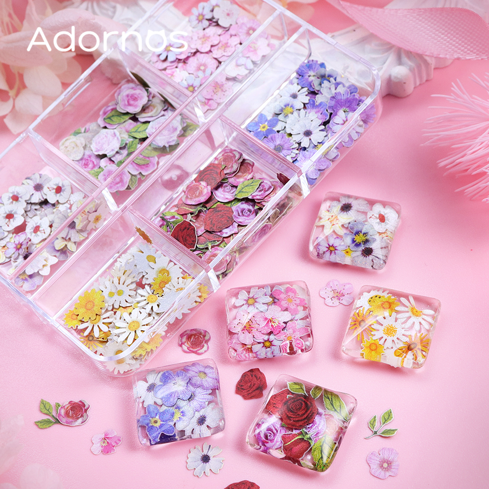 6 Grids Flowers Wood Pulp Chip - Woodworking Resin ulasan dan harga