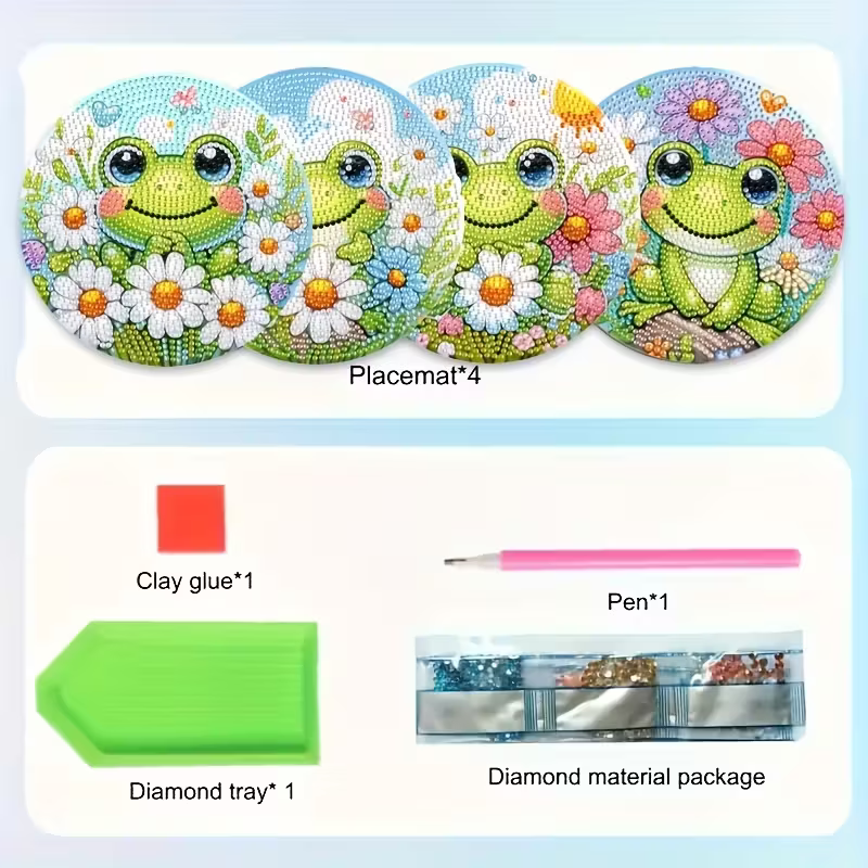 4-piece frog patterned wooden  - Woodworking Resin ulasan dan harga