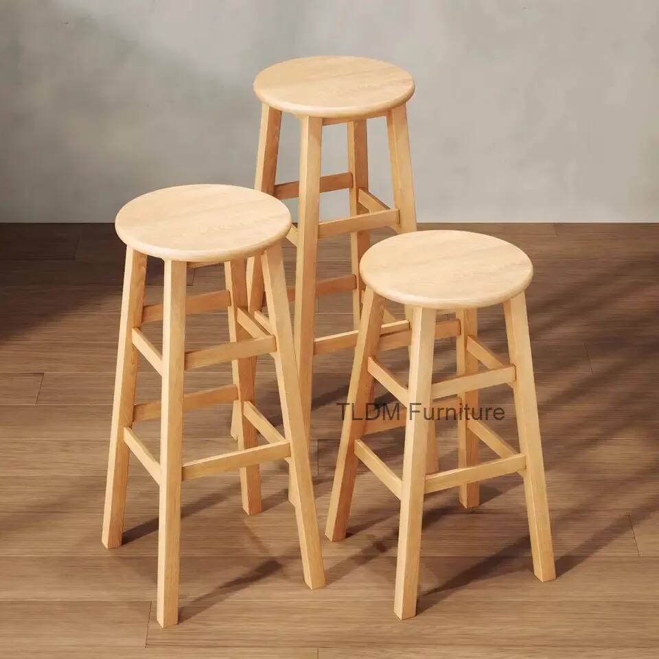 Simple Bar Stool Solid Wood St - Woodworking Desk Chair ulasan dan harga