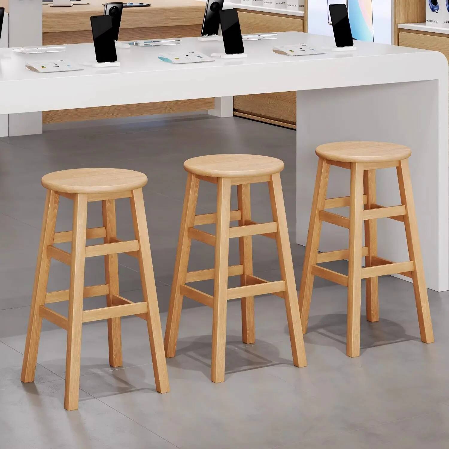 Simple Bar Stool Solid Wood St - Woodworking Desk Chair ulasan dan harga