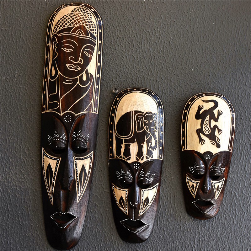 Wood Carving Handicrafts Masks - Woodworking Mask ulasan dan harga